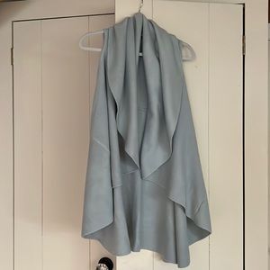 Cowlneck sleeveless cardigan sweater